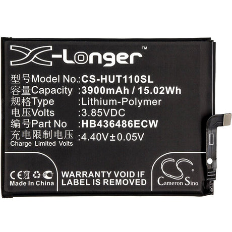 3.85V, Li-Polymer, 3900mAh, SmartPhone battery fits Huawei, Hb436486ecw, Bla-al00, Bla-l09, 15.02Wh Mobile, SmartPhone Cameron Sino Technology Limited (Smartphone)