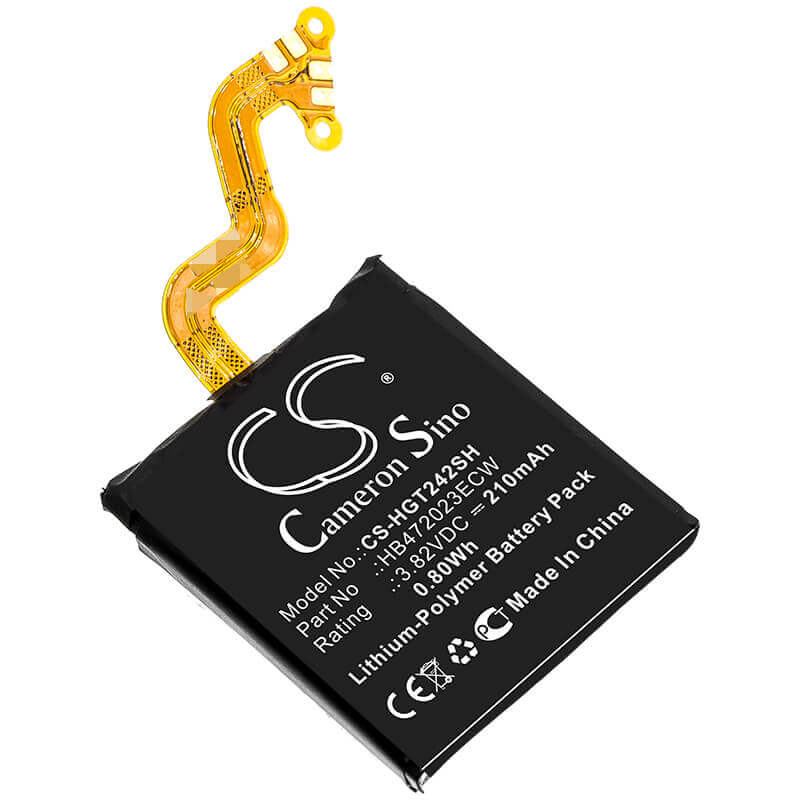 3.82V, Li-Polymer, 210mAh, Smartwatch battery fits Huawei, Hb472023ecw, Gt2 42mm, 0.80Wh Smartwatch Cameron Sino Technology Limited