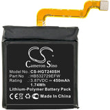 3.87V, Li-Polymer, 450mAh, Smartwatch battery fits Huawei, Hb532729efw, Gll-al04, Gt2 Pro, 1.74Wh Smartwatch Cameron Sino Technology Limited