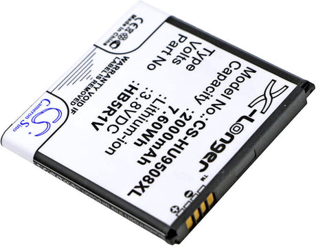 3.8V, Li-ion, 2000mAh, SmartPhone battery fits Huawei, Hb5r1v, Hn3-u01, Honor 2, 7.6Wh Mobile, SmartPhone Cameron Sino Technology Limited (Smartphone)