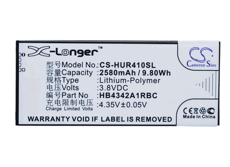 3.8V, Li-Polymer, 2580mAh, SmartPhone battery fits Huawei, Hb4342a1rbc, Ascend Y5 2, Ascend Y5ii 3g, 9.8Wh Mobile, SmartPhone Cameron Sino Technology Limited (Smartphone)