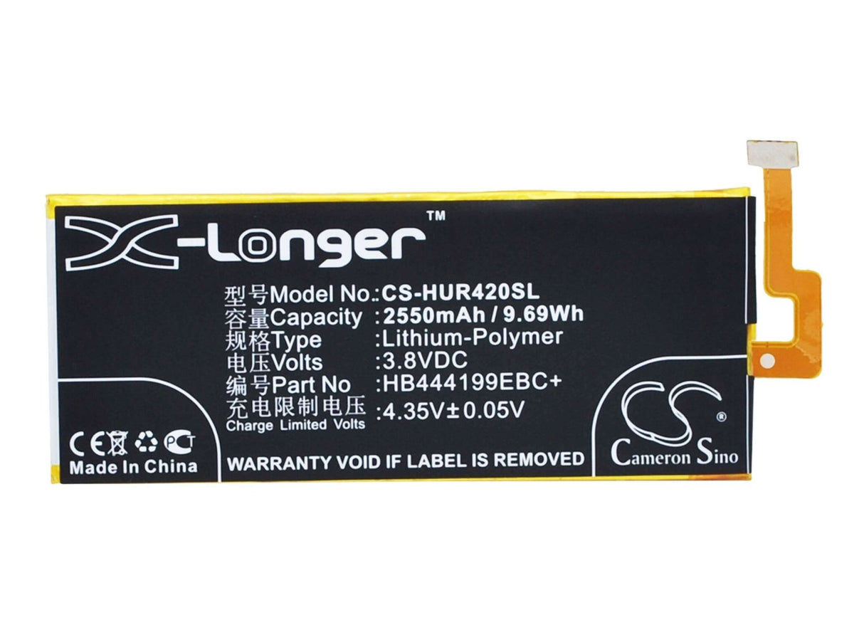 3.8V, Li-Polymer, 2550mAh, SmartPhone battery fits Huawei, Hb444199ebc+, C8818, Chc-u01, 9.69Wh Mobile, SmartPhone Cameron Sino Technology Limited (Smartphone)