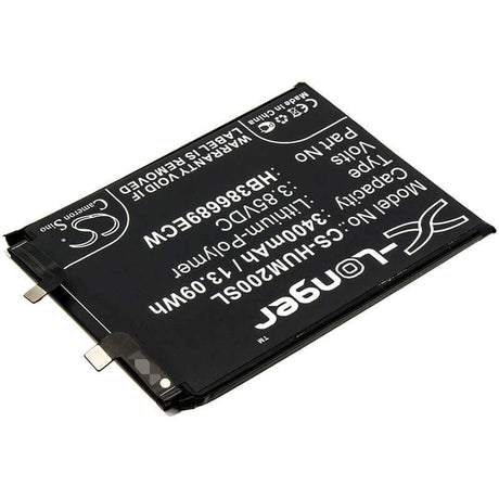 3.85V, Li-Polymer, 3400mAh, SmartPhone battery fits Huawei, Hb386689ecw, Honor Magic 2, Tny-al00, 13.09Wh Mobile, SmartPhone Cameron Sino Technology Limited (Smartphone)