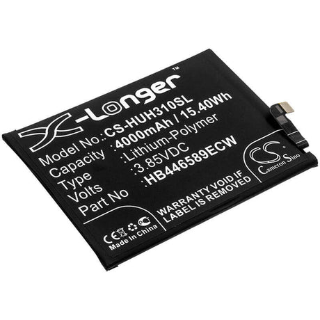 3.85V, Li-Polymer, 4000mAh, SmartPhone battery fits Huawei, Hb446589ecw, Honor View 30 Pro, Honor View 30 Pro 5g, 15.4Wh Mobile, SmartPhone Cameron Sino Technology Limited (Smartphone)