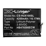 3.85V, Li-Polymer, 4200mAh, SmartPhone battery fits Huawei, Hb476586ecw, Honor X10, Honor X10 5g, 16.17Wh Mobile, SmartPhone Cameron Sino Technology Limited (Smartphone)