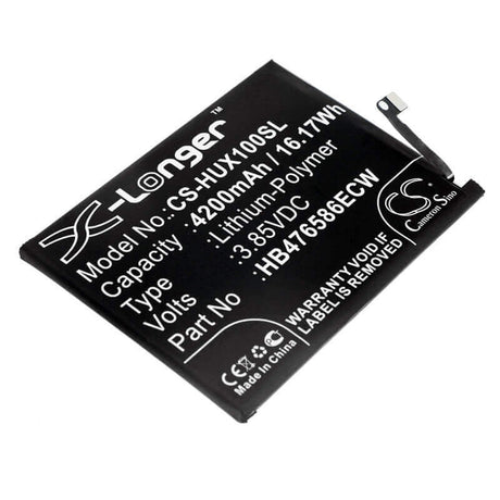 3.85V, Li-Polymer, 4200mAh, SmartPhone battery fits Huawei, Hb476586ecw, Honor X10, Honor X10 5g, 16.17Wh Mobile, SmartPhone Cameron Sino Technology Limited (Smartphone)