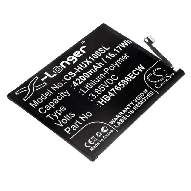 3.85V, Li-Polymer, 4200mAh, SmartPhone battery fits Huawei, Hb476586ecw, Honor X10, Honor X10 5g, 16.17Wh Mobile, SmartPhone Cameron Sino Technology Limited (Smartphone)