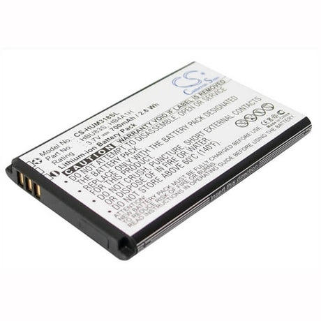 3.7V, Li-ion, 700mAh, SmartPhone battery fits Consumer Cellular, Plusfon, Huawei, At&t, Vodafone, Metropcs, Hb4a1h, Gophone U2800a, U2800a, 2.59Wh Mobile, SmartPhone Cameron Sino Technology Limited (Smartphone)