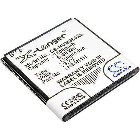 3.7V, Li-ion, 1800mAh, SmartPhone battery fits Cricket, Metropcs, Huawei, T-mobile, Bcc1023, Ascend Q, M660, 6.66Wh Mobile, SmartPhone Cameron Sino Technology Limited (Smartphone)