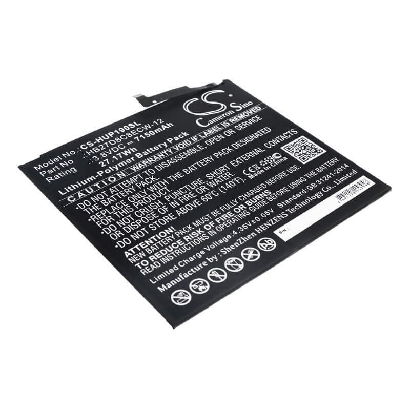 3.8V, Li-Polymer, 7150mAh, Tablet battery fits Huawei, Hb27d8c8ecw-12, Matepad Pro, Mrx-al09, 27.17Wh Tablet Cameron Sino Technology Limited