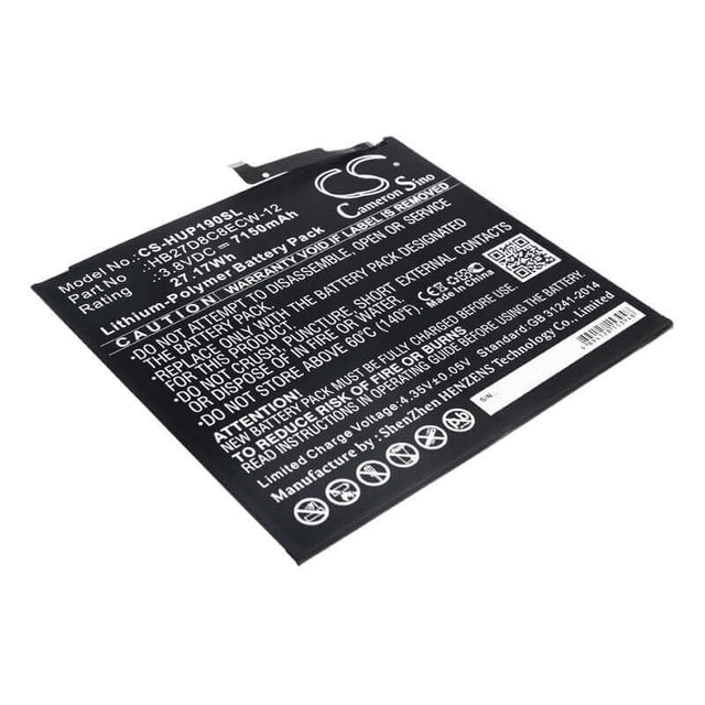 3.8V, Li-Polymer, 7150mAh, Tablet battery fits Huawei, Hb27d8c8ecw-12, Matepad Pro, Mrx-al09, 27.17Wh Tablet Cameron Sino Technology Limited