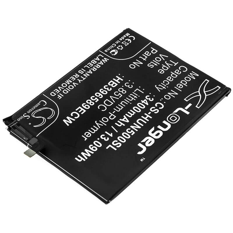 3.85V, Li-Polymer, 3400mAh, SmartPhone battery fits Huawei, Hb396589ecw, Nova 5, Nova 5 Pro, 13.09Wh Mobile, SmartPhone Cameron Sino Technology Limited (Smartphone)