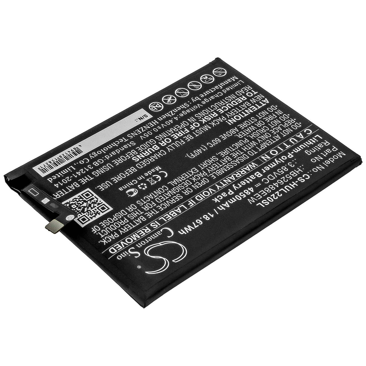 3.85V, Li-Polymer, 4850mAh, SmartPhone battery fits Huawei, Hb526488eew, Changxiang 20 Se, Dnn-l29, 18.67Wh Mobile, SmartPhone Cameron Sino Technology Limited (Smartphone)