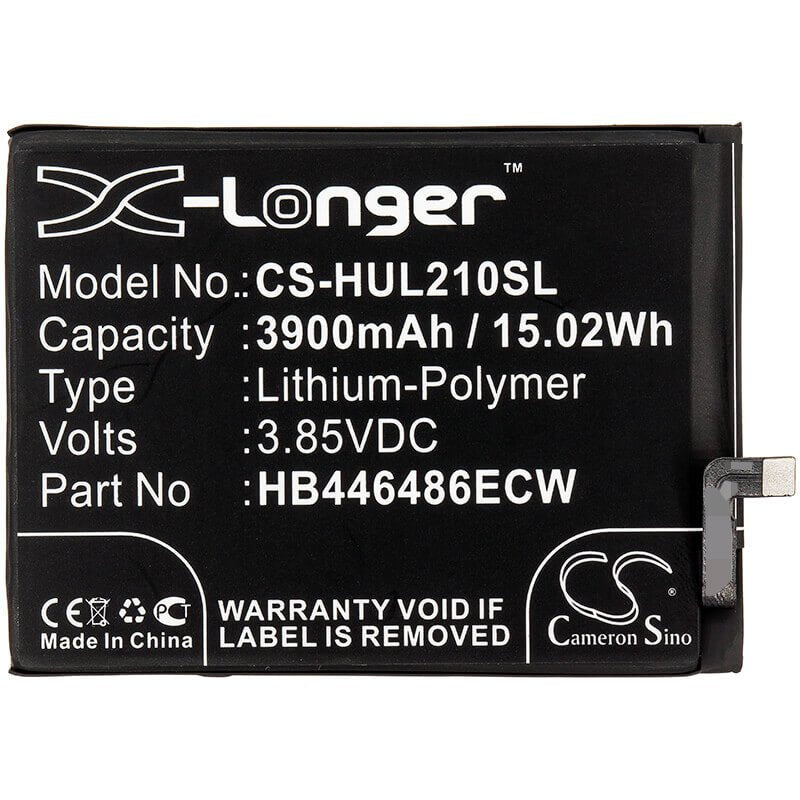 3.85V, Li-Polymer, 3900mAh, SmartPhone battery fits Huawei, Hb446486ecw, P Smart Pro 2019, P Smart Z, 15.02Wh Mobile, SmartPhone Cameron Sino Technology Limited (Smartphone)