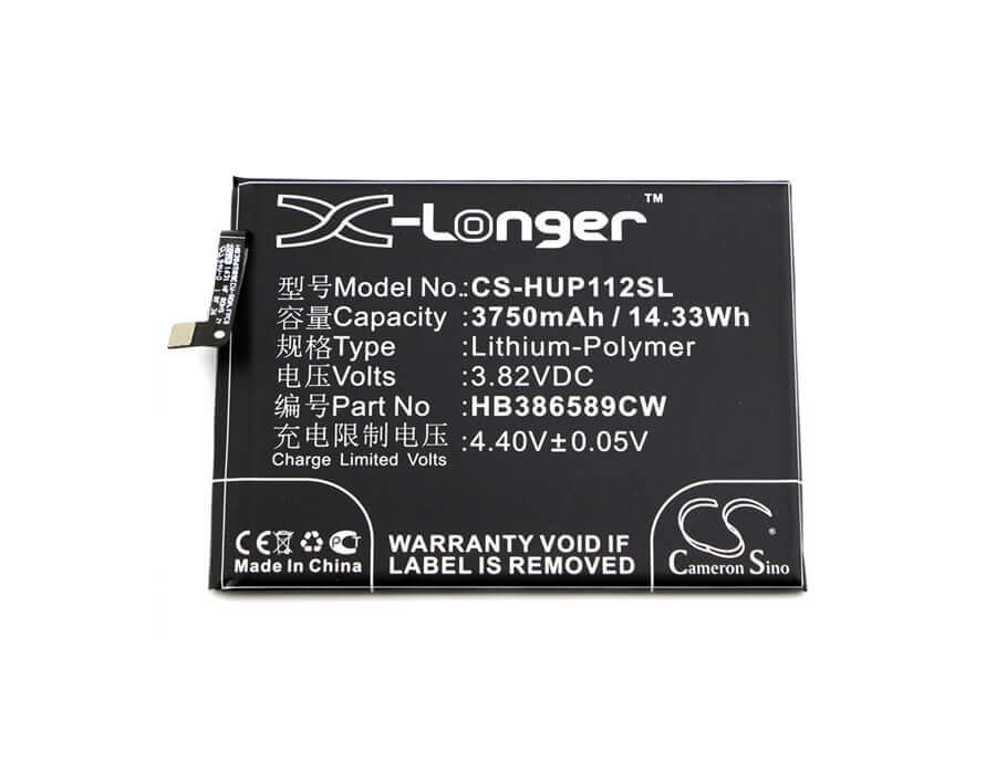 3.82V, Li-Polymer, 3750mAh, SmartPhone battery fits Huawei, Hb386589cw, Berkeley, Bkl-al00, 14.33Wh Mobile, SmartPhone Cameron Sino Technology Limited (Smartphone)