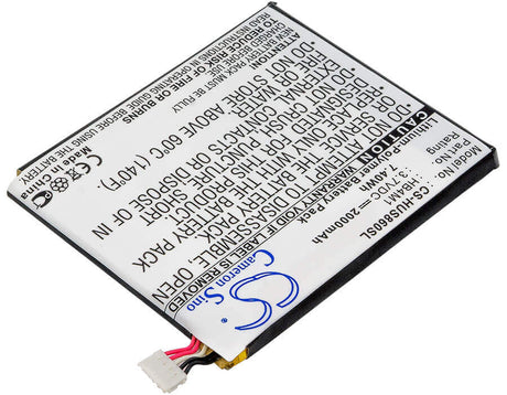 3.7V, Li-Polymer, 2000mAh, SmartPhone battery fits Huawei, Hb4m1, S8600, 7.4Wh Mobile, SmartPhone Cameron Sino Technology Limited (Smartphone)