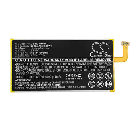 3.8V, Li-Polymer, 2200mAh, Hotspot battery fits Huawei, Hb414790ebw, Speed Wi-fi Next W01, Speed Wi-fi Next W02, 8.36Wh Hotspot Cameron Sino Technology Limited