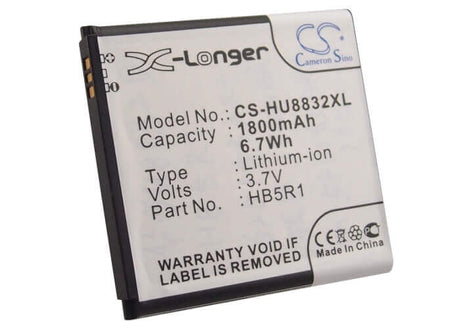 3.7V, Li-ion, 1800mAh, SmartPhone battery fits Huawei, Hb5r1, Ascend G500d, Ascend G600, 6.66Wh Mobile, SmartPhone Cameron Sino Technology Limited (Suspended)