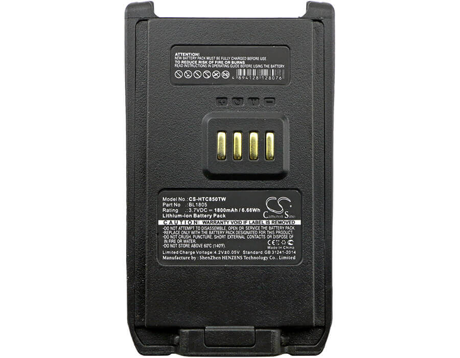 3.7V, Li-ion, 1800mAh, Two-Way Radio battery fits Hyt, Bl1805, Pt850, 6.66Wh Two-Way Radio Cameron Sino Technology Limited