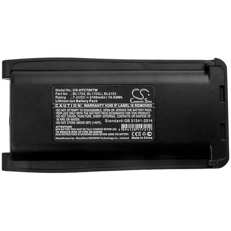 7.4V, Li-ion, 2100mAh, Two-Way Radio battery fits Hyt, Relm, Hytera, Bh1801, Tc 800m, Tc-700, 15.54Wh Two-Way Radio Cameron Sino Technology Limited