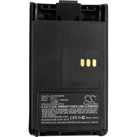 7.4V, Li-ion, 1800mAh, Two-Way Radio battery fits Bendix King, Bprp1700, Regency Rpu3000, Regency Rpu3600, 13.32Wh Two-Way Radio Cameron Sino Technology Limited (Suspended)