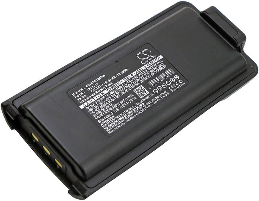 7.4V, Li-ion, 1800mAh, Two-Way Radio battery fits Retevis, Tytera, Bl1718, Rt1, 13.32Wh Two-Way Radio Cameron Sino Technology Limited