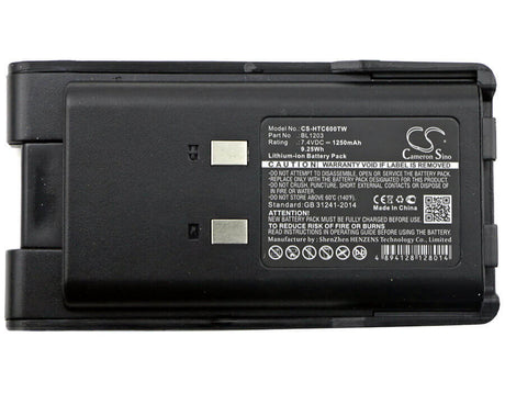 7.4V, Li-ion, 1250mAh, Two-Way Radio battery fits Hyt, Bl1203, Tc600, Tc-600, 9.25Wh Two-Way Radio Cameron Sino Technology Limited