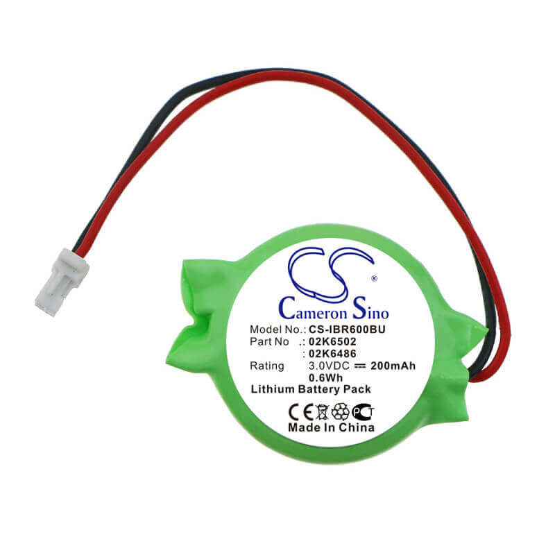 3.0V, Lithium, 200mAh, CMOS / BackUp battery fits Ibm, 02k6486, ThinkPad 1400i 2621-RR5, ThinkPad 2645, 0.60Wh CMOS / BackUp Cameron Sino Technology Limited