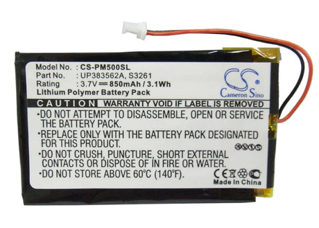 3.7V, Li-Polymer, 850mAh, PDA battery fits Palm, Ia1tb12b1, Workpad 8602-10u, Workpad C500, 3.15Wh PDA, Pocket PC Cameron Sino Technology Limited (Suspended)