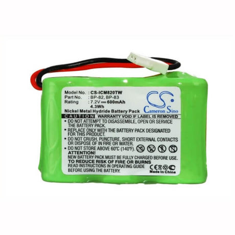 7.2V, Ni-MH, 600mAh, Two-Way Radio battery fits Icom, 94506577, Ic-24at, Ic-24et, 4.32Wh Two-Way Radio Cameron Sino Technology Limited