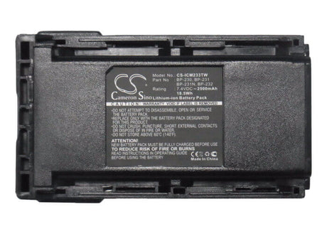7.4V, Li-ion, 2500mAh, Two-Way Radio battery fits Icom, Bj-2000, Ic-4011, Ic-a14, 18.5Wh Two-Way Radio Cameron Sino Technology Limited