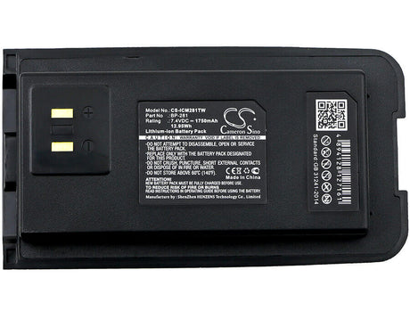 7.4V, Li-ion, 1750mAh, Two-Way Radio battery fits Icom, Bp-281, Ic-dp2, Ic-dp2t, 12.95Wh Two-Way Radio Cameron Sino Technology Limited