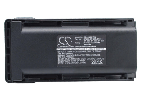 7.4V, Li-ion, 3240mAh, Two-Way Radio battery fits Icom, Bp235, Ic-f70, Ic-f70d, 23.98Wh Two-Way Radio Cameron Sino Technology Limited