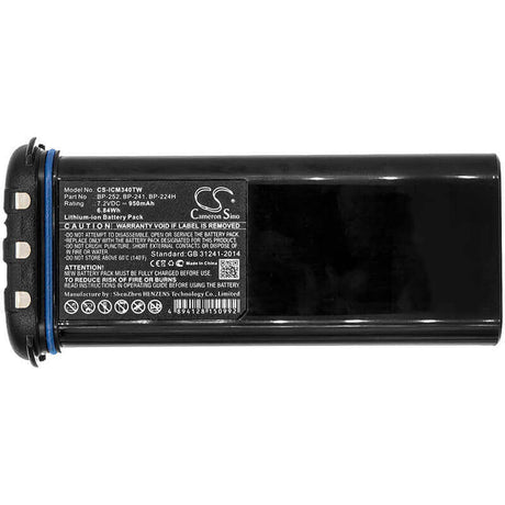 7.2V, Li-ion, 950mAh, Two-Way Radio battery fits Icom, Bp-224h, Ic-gm1600, Ic-gm1600e, 6.84Wh Two-Way Radio Cameron Sino Technology Limited