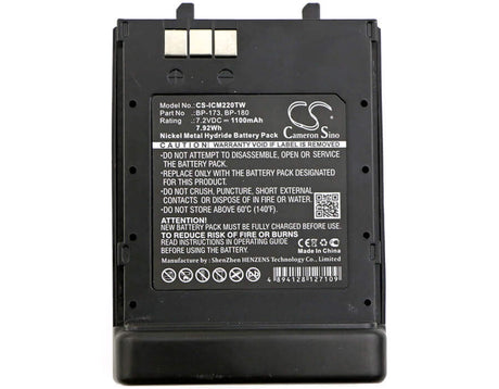 7.2V, Ni-MH, 1100mAh, Two-Way Radio battery fits Icom, Bp-173, Ic-12a, Ic-21ae, 7.92Wh Two-Way Radio Cameron Sino Technology Limited