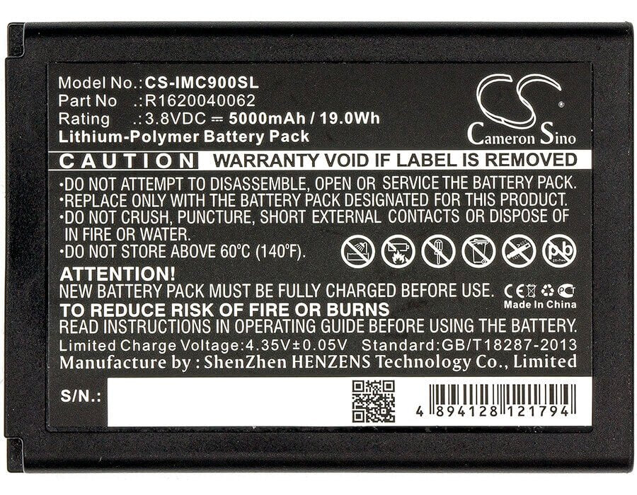 3.8V, Li-Polymer, 5000mAh, Equipment battery fits Idata, R1620040062, MC70, Mc90hc, 19Wh Equipment, Survey, Test Cameron Sino Technology Limited