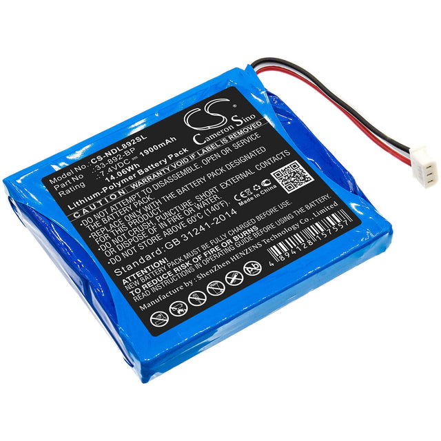 7.4V, Li-Polymer, 1900mAh, Equipment battery fits Ideal, 33-892-bp, 33-892, 33-892 Securitest Pro Tester, 14.06Wh Equipment, Survey, Test Cameron Sino Technology Limited