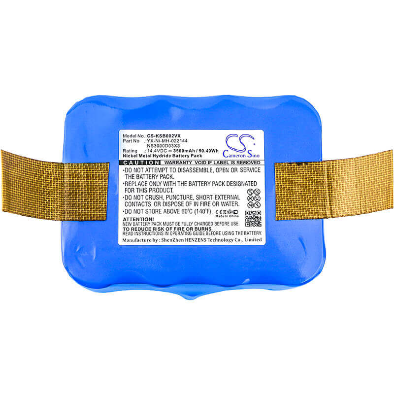 14.4V, Ni-MH, 3500mAh, Vacuum battery fits Dite International, Fun Beat, A325 Mini, 50.40Wh Vacuum Cameron Sino Technology Limited