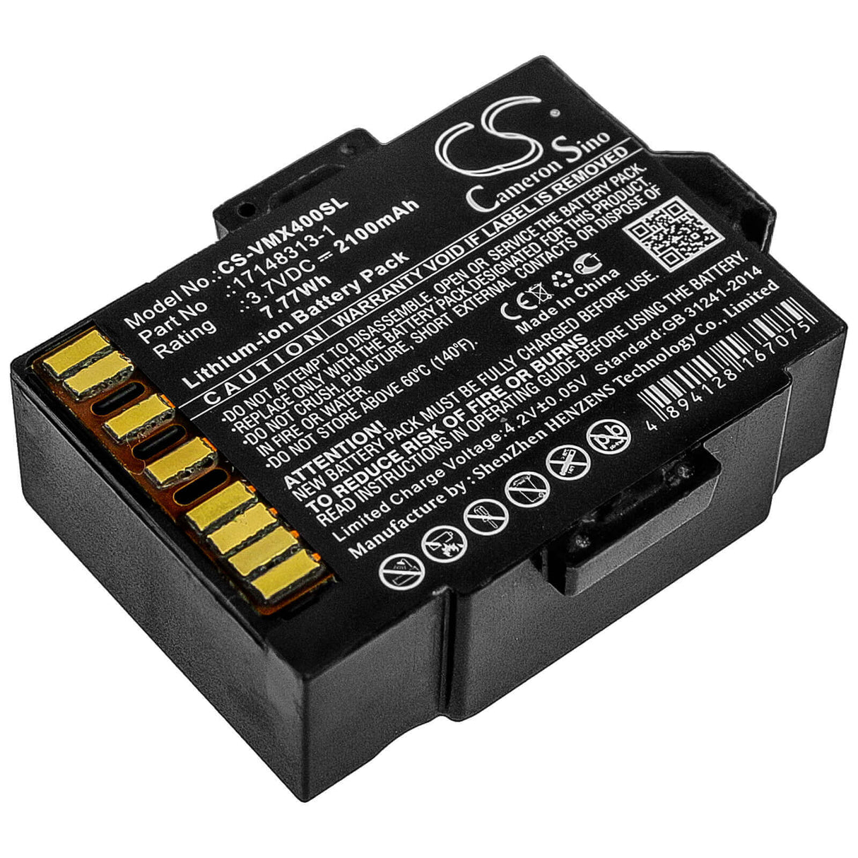 3.7V, Li-ion, 2100mAh, Equipment battery fits Industrial Scientific, 17148313-1, Ventis MX4 Monitors, Vts-k1231100101, 7.77Wh Equipment, Survey, Test Cameron Sino Technology Limited (Suspended)