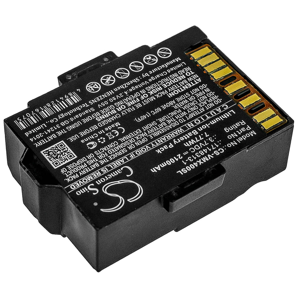 3.7V, Li-ion, 2100mAh, Equipment battery fits Industrial Scientific, 17148313-1, Ventis MX4 Monitors, Vts-k1231100101, 7.77Wh Equipment, Survey, Test Cameron Sino Technology Limited (Suspended)