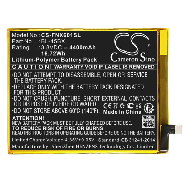 3.8V, Li-Polymer, 4400mAh, SmartPhone battery fits Infinix, Bl-45bx, Note 3, X601, 16.72Wh Mobile, SmartPhone Cameron Sino Technology Limited (Smartphone)