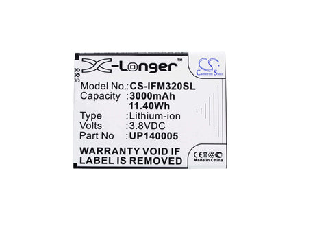 3.8V, Li-Polymer, 3000mAh, SmartPhone battery fits Infocus, Bat-07, M320, M320m, 11.4Wh Mobile, SmartPhone Cameron Sino Technology Limited (Suspended)