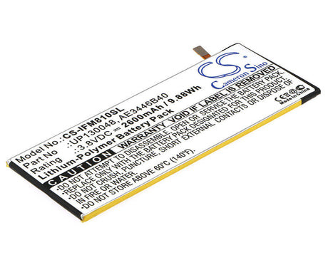 3.8V, Li-Polymer, 2600mAh, SmartPhone battery fits Infocus, Ae3446b40, M810, M810u M810t, 9.88Wh Mobile, SmartPhone Cameron Sino Technology Limited (Suspended)