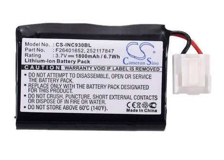 3.7V, Li-ion, 1800mAh, Payment Terminal battery fits Ingenico, 252117847, 750-16, 790-16, 6.66Wh Payment Terminal Cameron Sino Technology Limited