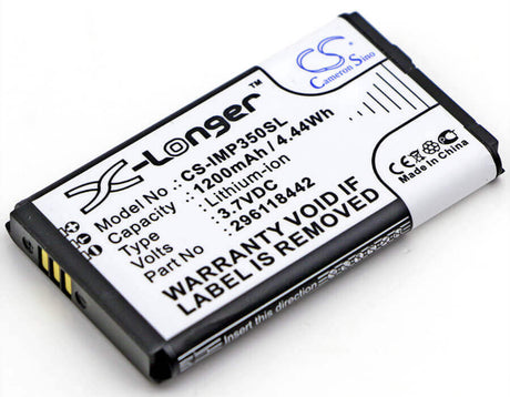 3.7V, Li-ion, 1200mAh, Payment Terminal battery fits Ingenico, 296118442, Imp350, Imp350-01p1575a, 4.44Wh Payment Terminal Cameron Sino Technology Limited