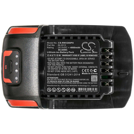 20.0V, Li-ion, 4000mAh, Power Tools battery fits Ingersoll Rand, Bl2010, Drill D5140, Iqv20, 80Wh Power Tools Cameron Sino Technology Limited (Power Tools)
