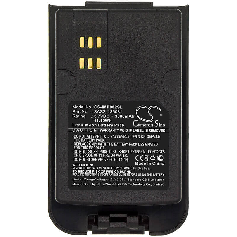 3.7V, Li-ion, 3000mAh, Satellite Phone battery fits Inmarsat, 136081, Isatphone 2, 11.1Wh Satellite Phone Cameron Sino Technology Limited