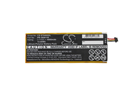 3.7V, Li-Polymer, 4000mAh, Tablet battery fits Insignia, Pr-3956155, Flex 8", Ns-15at08, 14.80Wh Tablet Cameron Sino Technology Limited