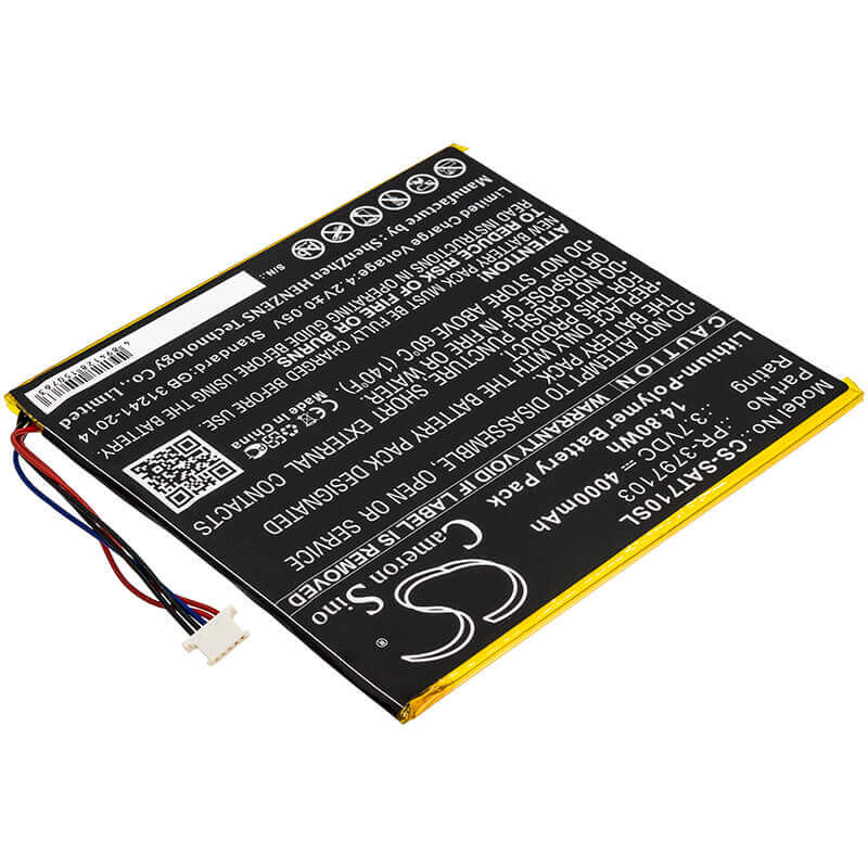 3.7V, Li-Polymer, 4000mAh, Tablet battery fits Insignia, Digiland, Pr-3797103, Dl8006, Quad Core 8", 14.80Wh Tablet Cameron Sino Technology Limited