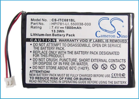 7.4V, Li-ion, 1800mAh, Portable Printer battery fits Intermec, 320-082-021, 680, 681, 13.32Wh Portable Printer Cameron Sino Technology Limited